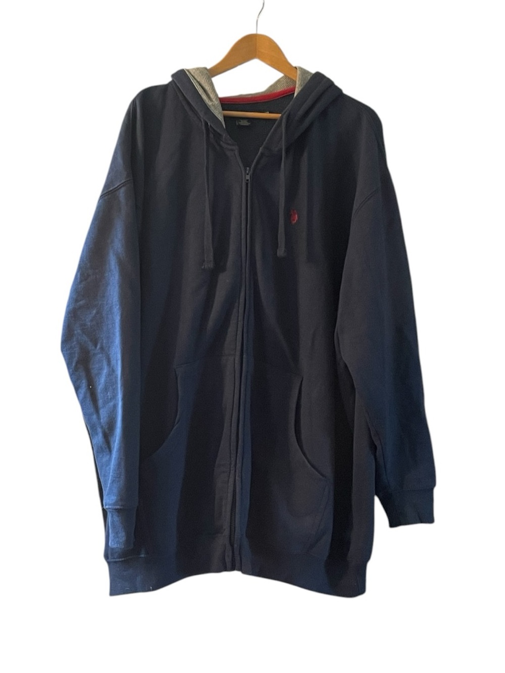 H9- U.S. Polo Assn. Navy Zip-Up Hooded Jacket - Brand Unspecified 3XL